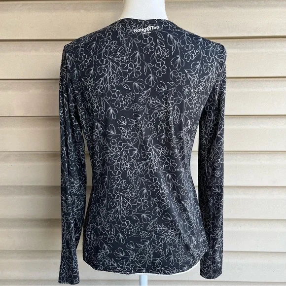•Hang Ten• Ladies Long Sleeve Floral Sun Protection Top - Size Small - Picture 7 of 8